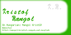 kristof mangol business card